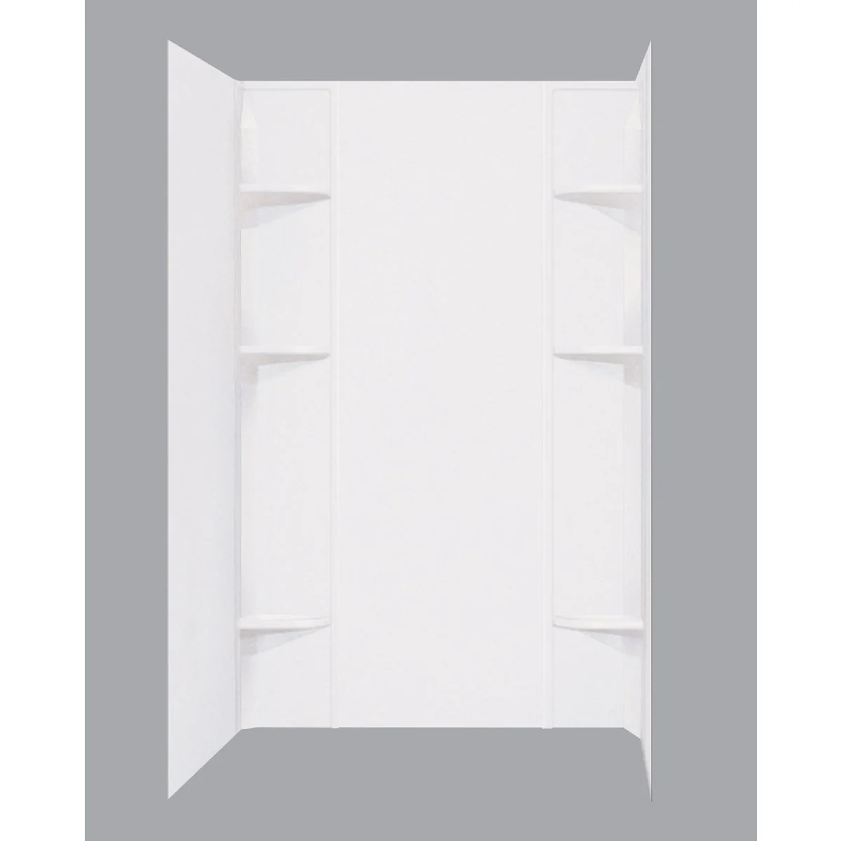Authentic Mustee Durawall Model 260 5-Piece 60 In. W x 40 In. D Shower Wall Set in White Stylish