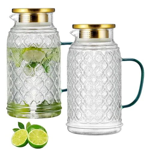 Genuine Glass Pitcher with Lid 68 Count Easy-to-Use