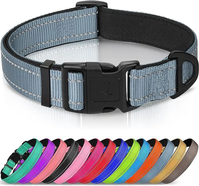 Prestigious Joytale Reflective Dog Collar Soft Neoprene Padded Metal D-Ring Nylon Pet Reusable