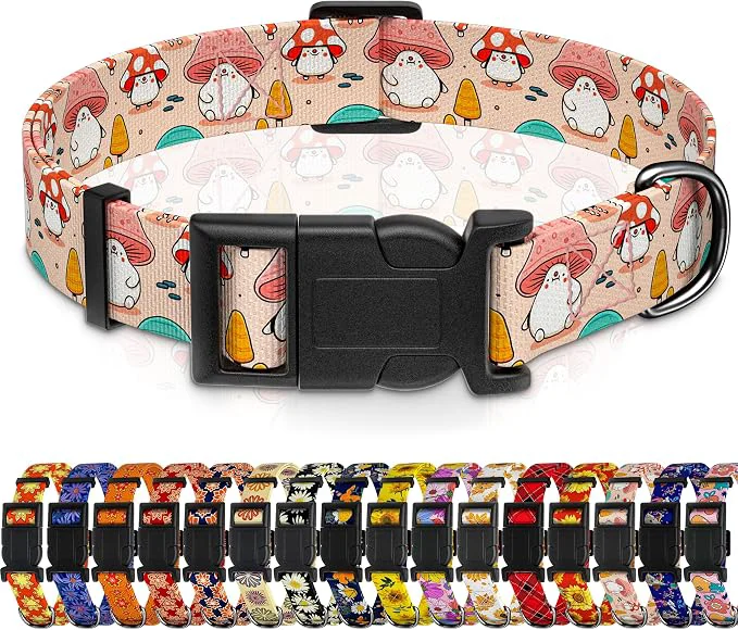 Recyclable Dog Collar Cute Cartoon Mushroom Boys Girls Puppy Collar Practical
