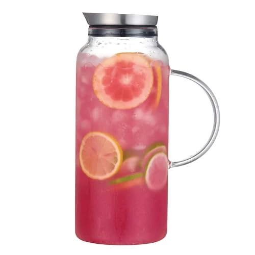 Practical 68 Ounces Glass Pitcher with Lid Trendy