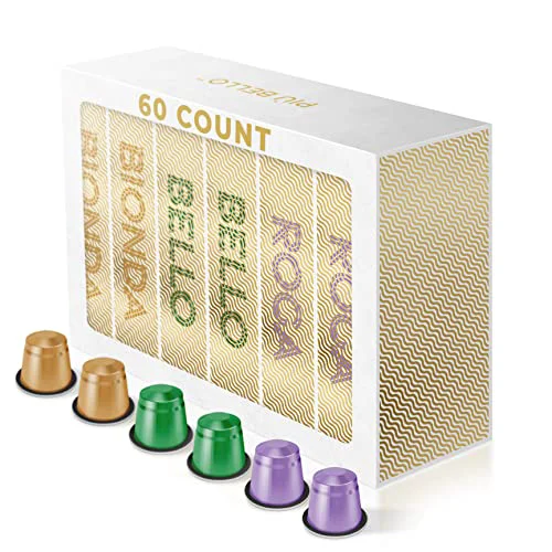 Powerful Espresso Coffee Pods for Nespresso Machines 60 Count Crafted