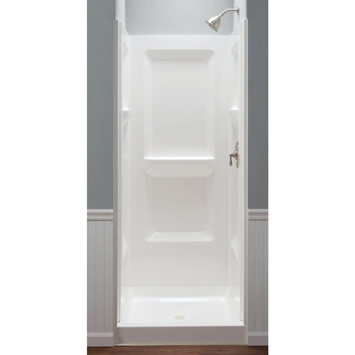 Smart Mustee Durawall Model 732 3-Piece 32 In. W x 32 In. D Shower Wall Set in White Top-Quality
