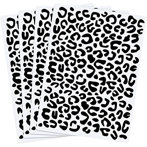 Artisan 4 Pieces Leopard Cheetah Print Paint Stencil 4 Count Smooth