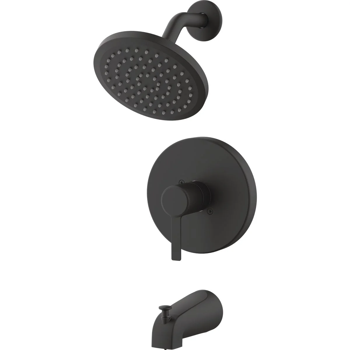 Secure Home Impressions Matte Black Single-Handle Lever Tub Shower Faucet Reusable