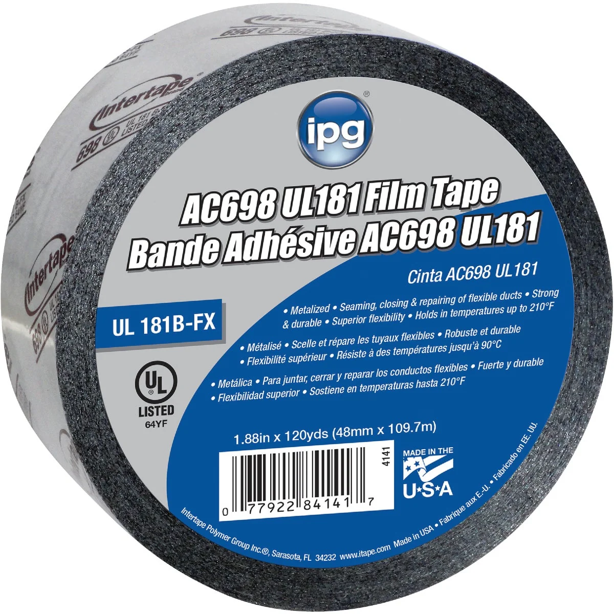 Versatile Intertape 2 In. x 120 Yd. AC698 UL 181 Film Foil Tape Secure