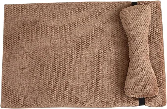 Trusted Calming Dog Bed with Pillow Fluffy Plush Mat with Removable Cover – 4 Sizes for Large Medium Small Dogs Cats Machine Washable Color1 Large About ThisOverview Enhanced