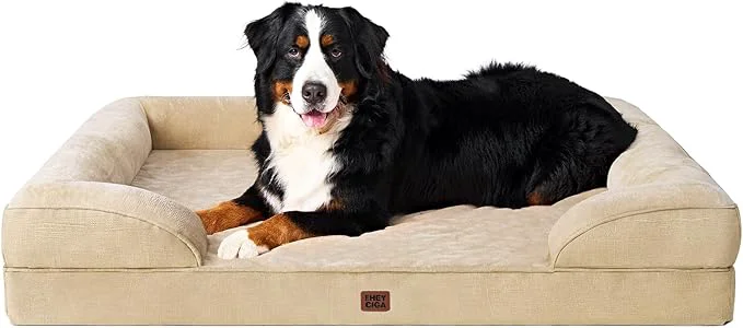 Premium Material EHEYCIGA Orthopedic XL Dog Beds Waterproof Memory Foam Dog Bed for Extra Large Dogs Non-Slip Bottom and Egg-Crate Foam Big Pet Couch Bed with Washable Removable Cover GraigeAbout ThisOverview Recyclable