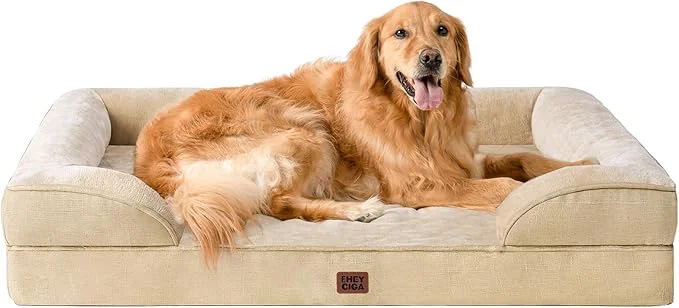 Relaxed EHEYCIGA Orthopedic Dog Beds for Extra Large Dogs Waterproof Memory Foam XL Pet Bed with Sides Non-Slip Bottom and Egg-Crate Foam Big Dog Couch Bed with Washable Removable Cover GreigeAbout ThisOverview Expertly Made