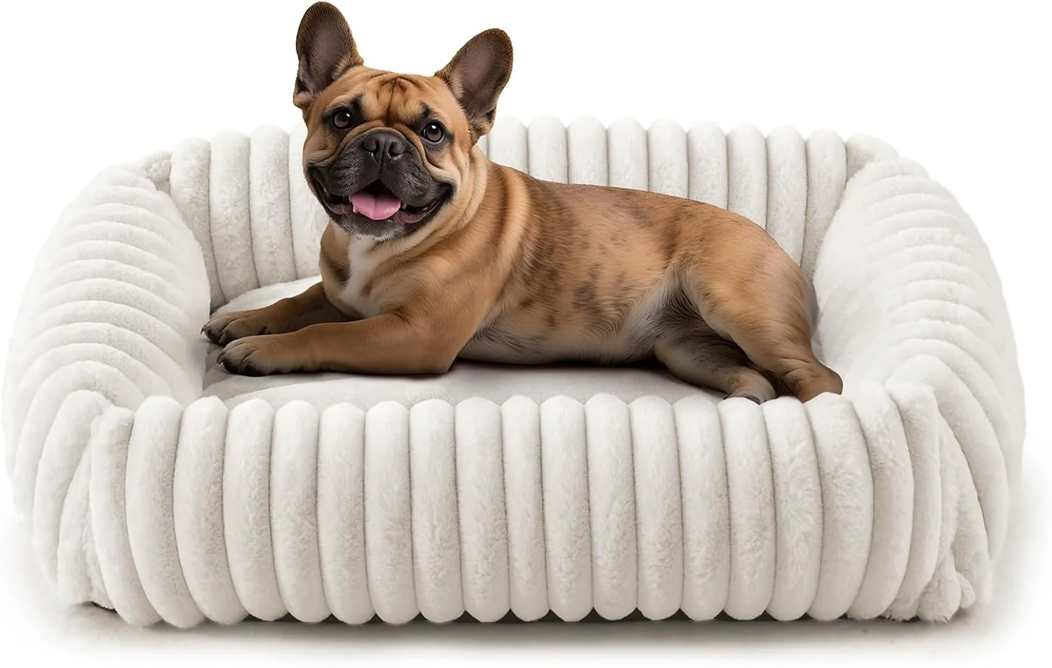 Professional Dog Beds Medium Sized Dog Washable Orthopedic Pet Bed with Removable Cover Rectangle Soft Calming Sleeping Puppy Bed Durable Pet Cuddler with Anti-Slip Bottom 30 x24 x8 Cream Practical