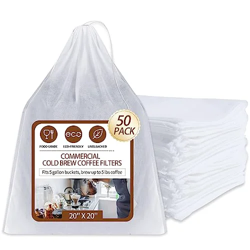 Safe 50Pcs Commercial Cold Brew Coffee Filters for 5 Gallon Buckets Fine Crafted
