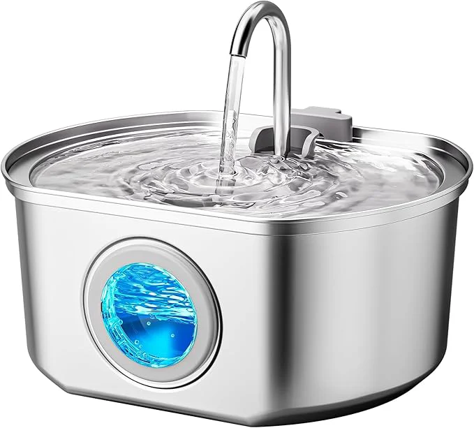 Fine Crafted Cat Water Fountain Stainless Steel 108oz 3.2L Cat Fountain Elite