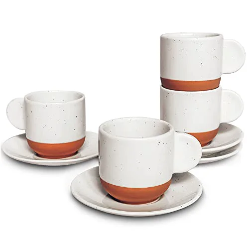 Lightweight Mora Ceramic Mini Espresso Cups Set of 4 4 Count Breathable