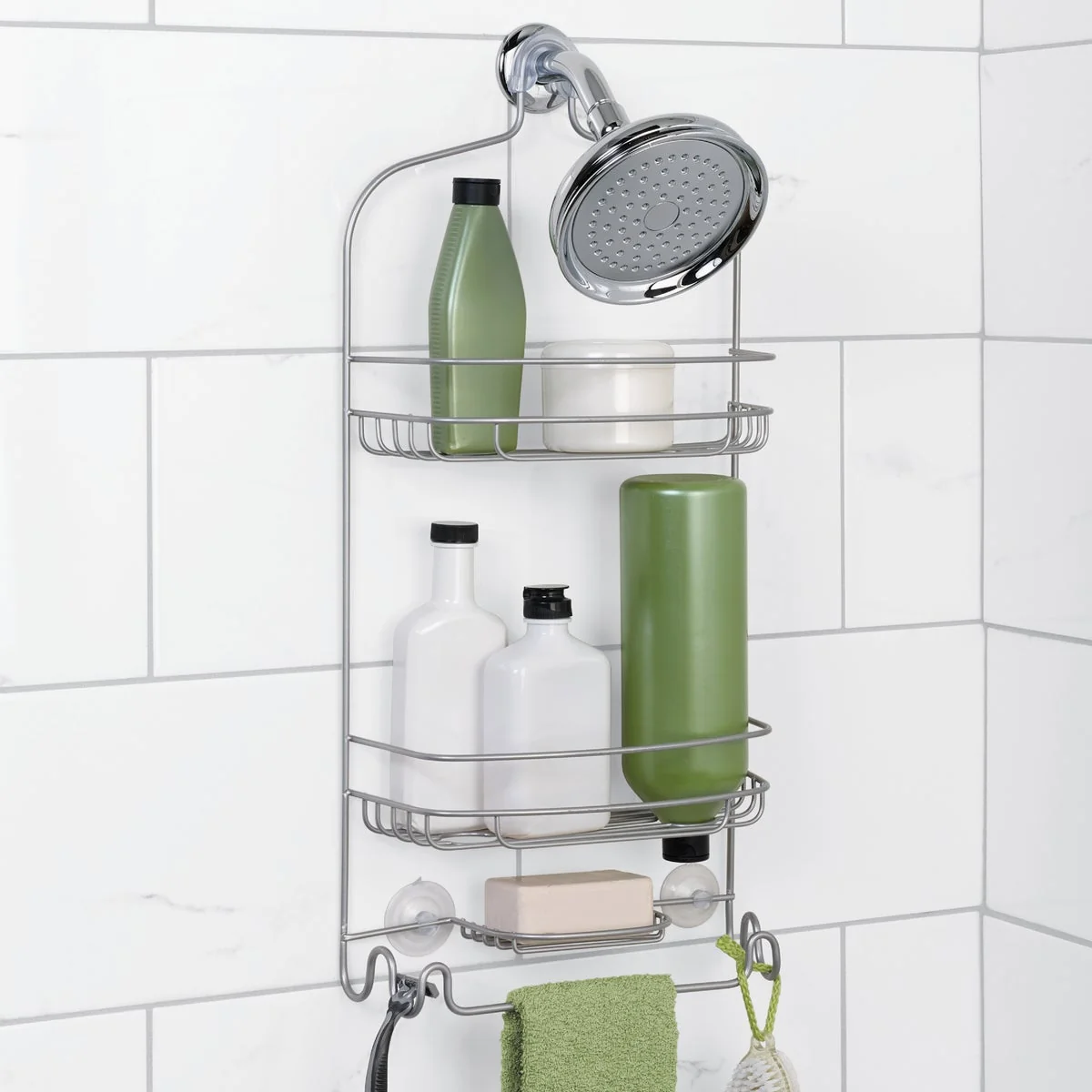 Certified Zenith Zenna Home Satin Nickel Steel Shower Caddy Pure