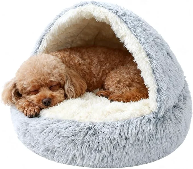 Sustainable Dog Bed Dog Bed with Cover Cave Dual Comfort Design Pet Bed for Small Medium Large Cats and Dogs Anxiety Relief Durable Chew-Proof Improves Sleep Behaviour Gray 20in About ThisOverview Convenient
