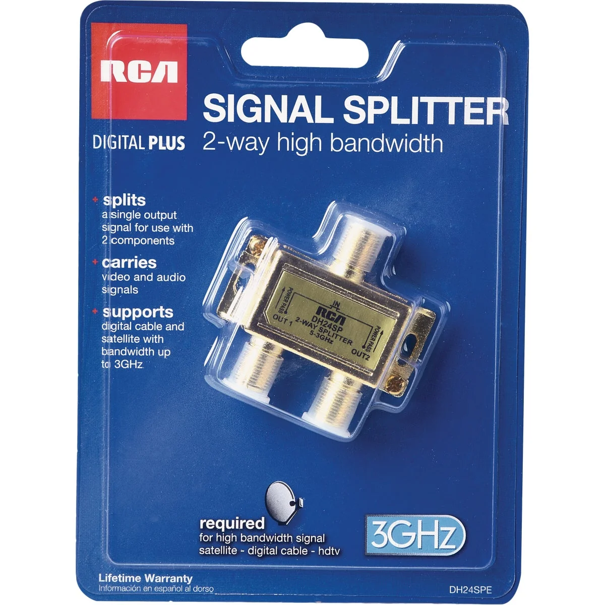 Authentic RCA Digital Plus 2-Way Coaxial Splitter Expertly Made