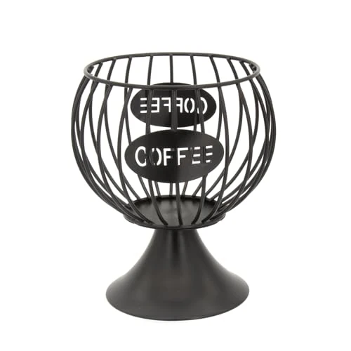 Smart Coffee Pod Storage Organizer K Cup Holder for Counter Metal Storage Basket for Keuring pods Coffee Bar Decor Organizer for Capsule Creamer Black Practical