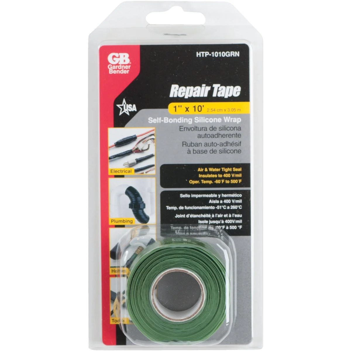 Original Gardner Bender Green 1 In. x 10 Ft. Self-Sealing Tape Functional