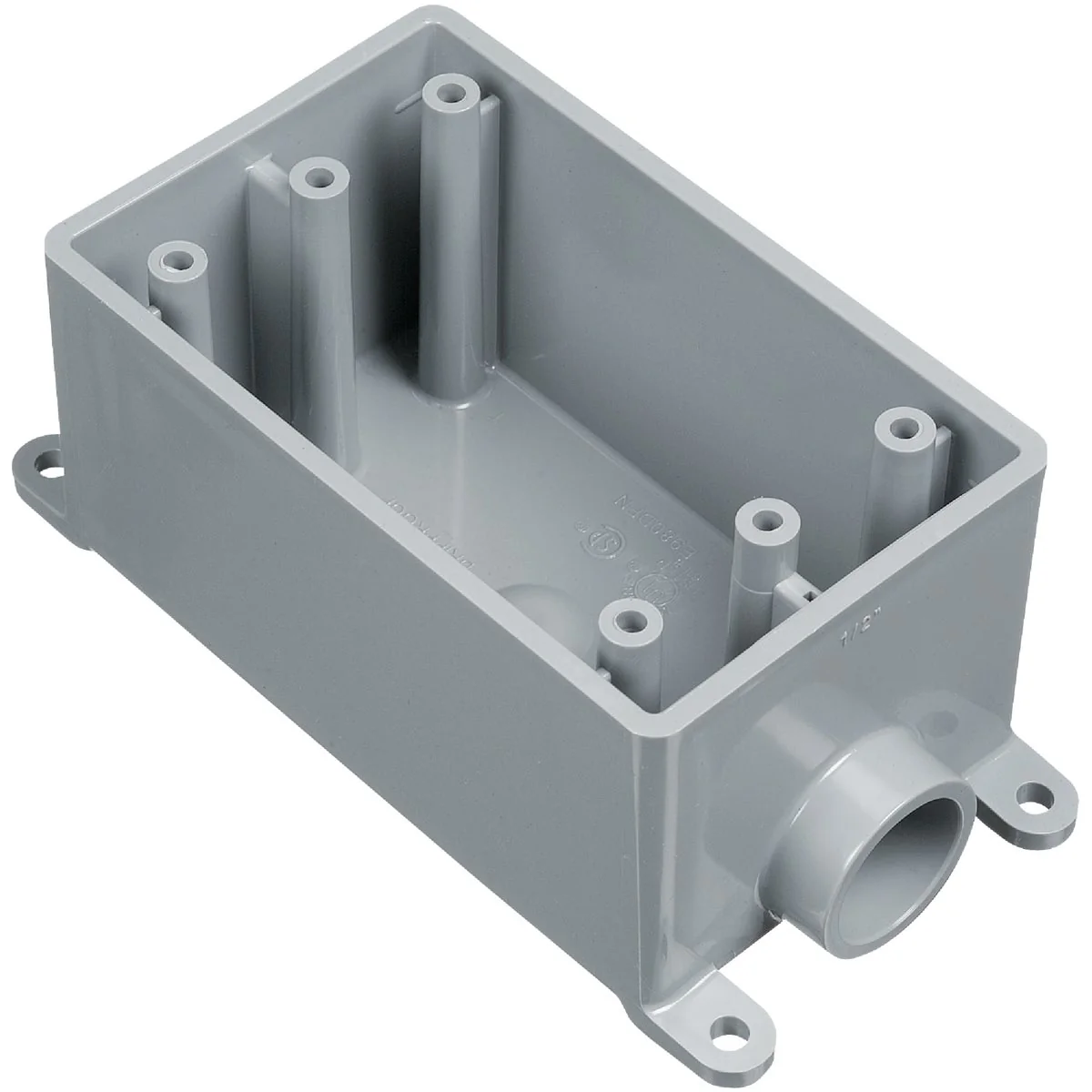 Crafted Carlon 1-Gang PVC Molded Rigid Non-Metallic Dead-End Termination Wall Box 1 2 In. Outlet Stylish