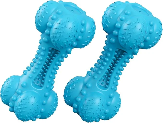 Minimalist Dog Squeaky Chew Toys for Aggressive Chewers Long Lasting Tough Rubber Bones for Teeth Cleaning Indestructible Pet Toy for Large Medium Breed DogsAbout This Casual