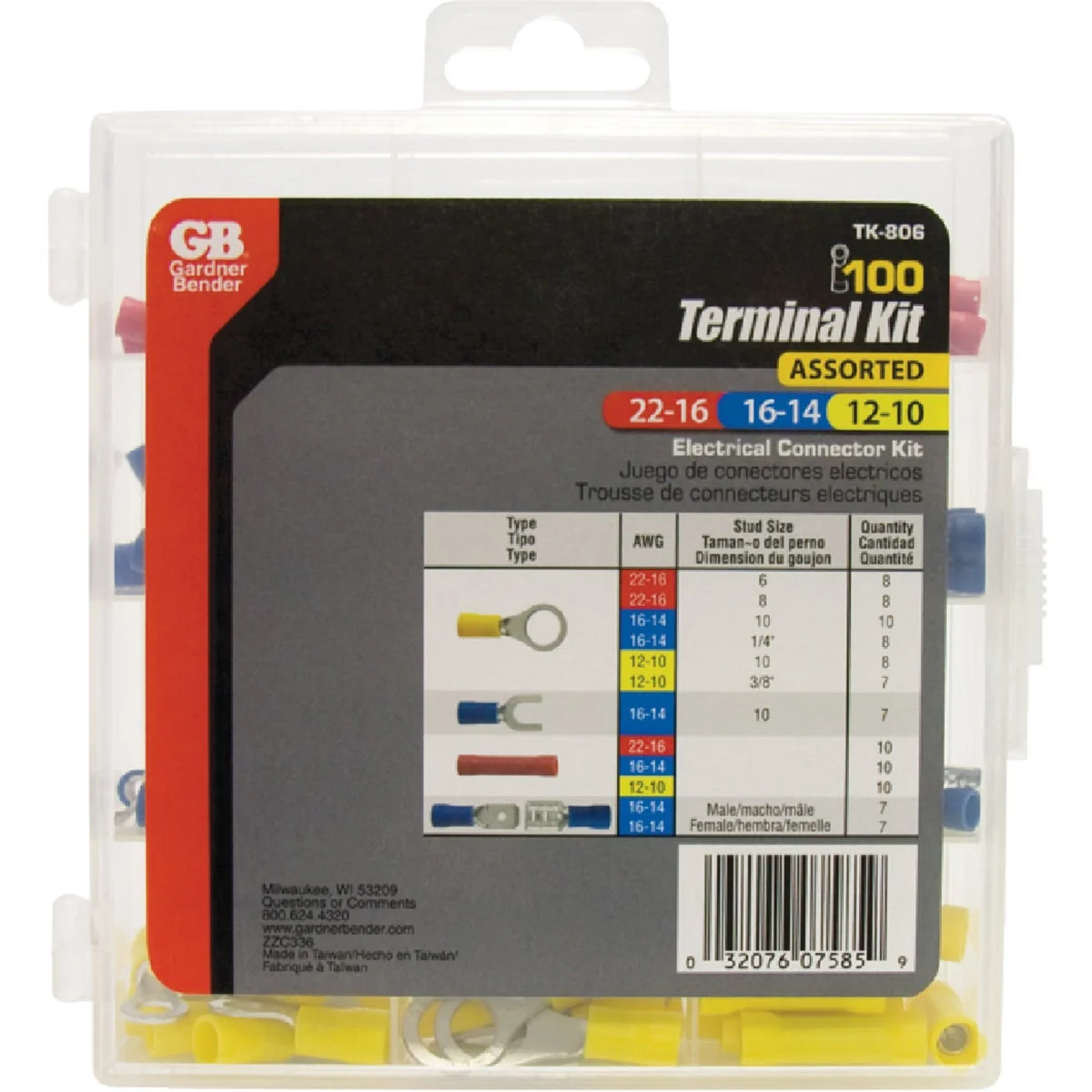 Easy-to-Use Gardner Bender 22 to 10 AWG 100 Pieces Wire Terminal Kit Fast