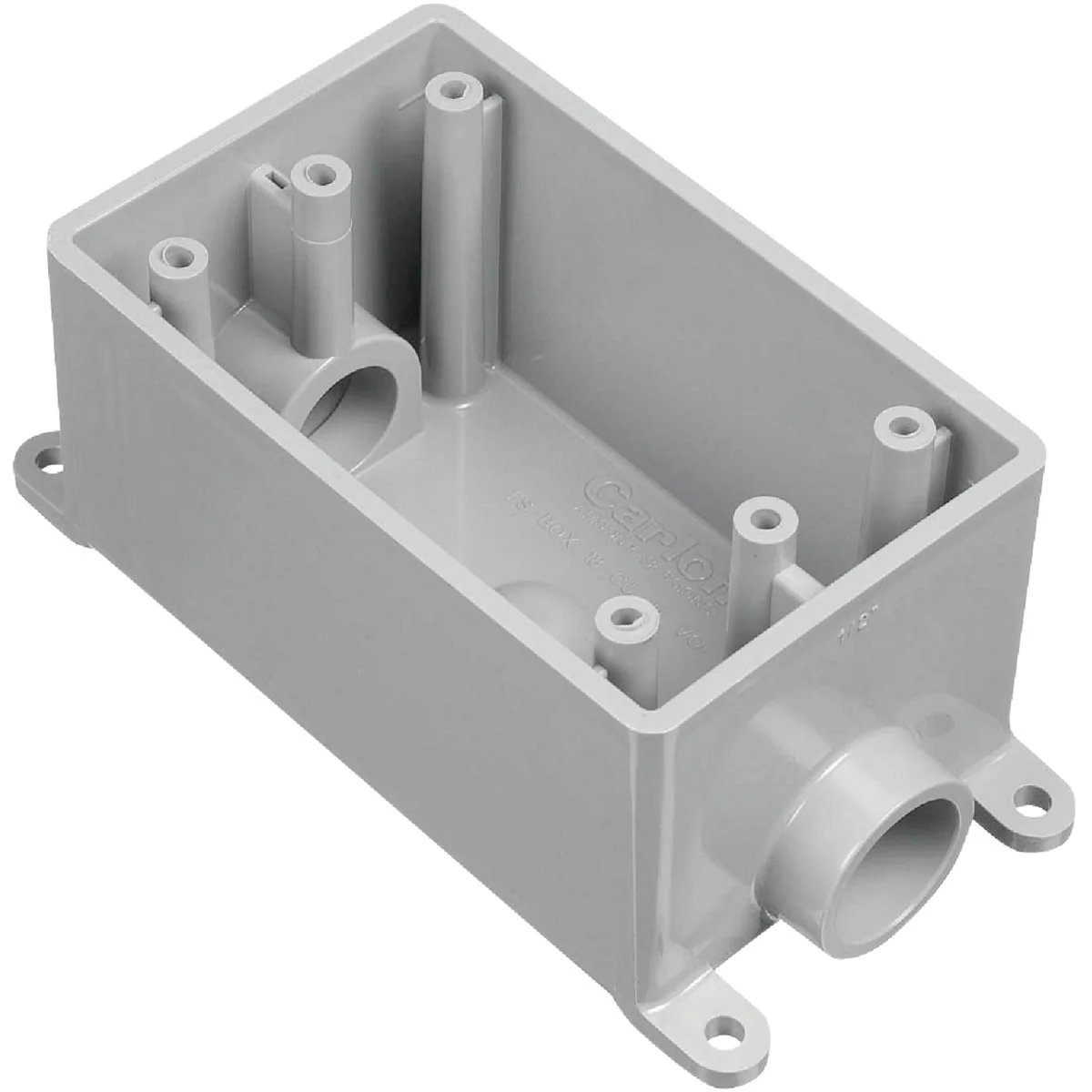 Flexible Carlon 1-Gang PVC Molded Rigid Non-Metallic Dead-End Termination Wall Box 1 2 In. Outlet Outstanding