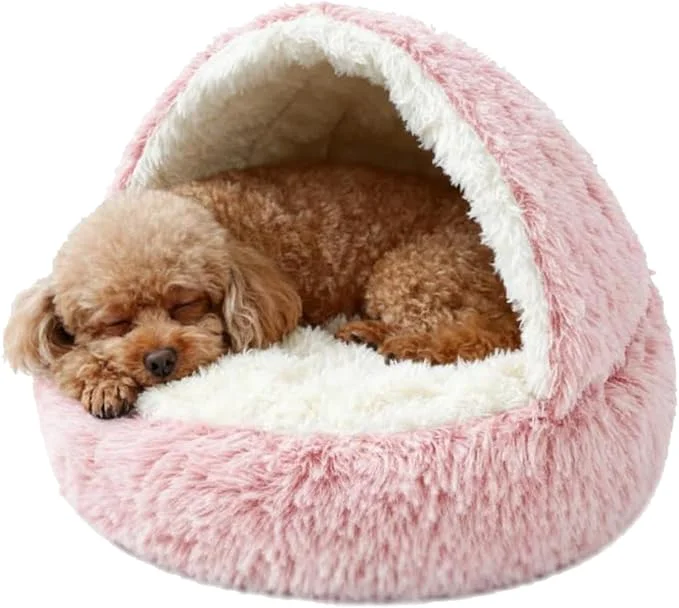 Advanced Dog Bed Dog Bed with Cover Cave Dual Comfort Design Pet Bed for Small Medium Large Cats and Dogs Anxiety Relief Durable Chew-Proof Improves Sleep Behaviour Pink 26in About ThisOverview Flexible
