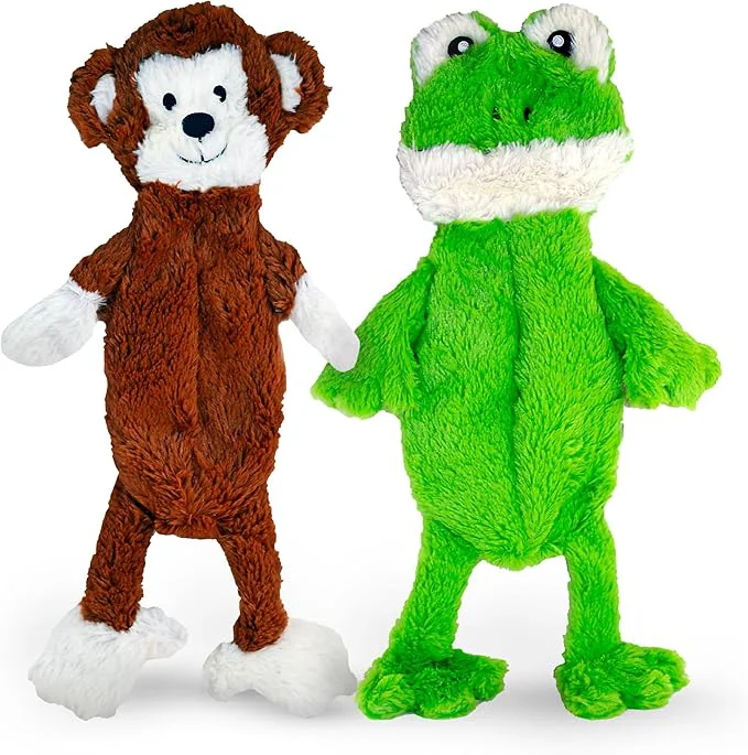 Relaxed FGA MARKETPLACE Monkey-Frog Flat NO Stuffing NO Squeak Plush Dog Toy Funny Style Will Entertain Your Pet for Hours for Small and Medium Dog 21 INCH LongAbout This Carefully Designed