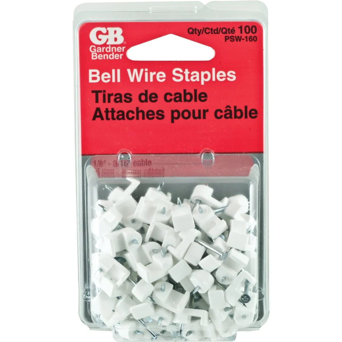 Certified Gardner Bender 3 16 In. Plastic Low Voltage Bell Wire Staple 100-Count Long-Lasting