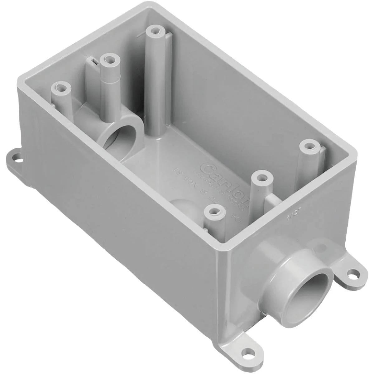 Artisan Carlon 1-Gang PVC Molded Rigid Non-Metallic Dead-End Termination Wall Box 1 In. Outlet Elegant