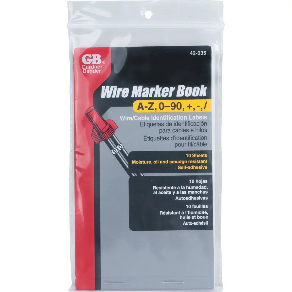 Authentic Gardner Bender Nylon-Impregnated Cloth Self-Adhesive Wire Label Book Relaxed