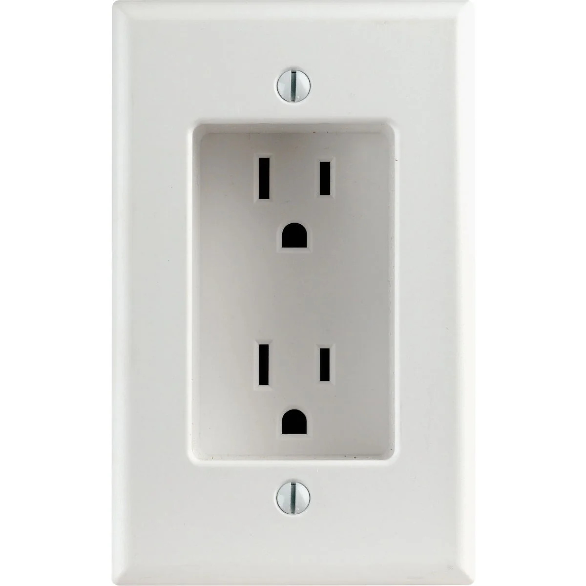 Specialty Leviton 15A White Recessed 5-15R Duplex Outlet Safe