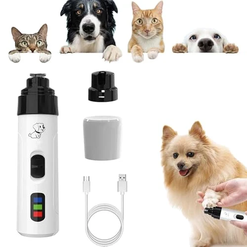 Stylish 2026 New Upgraded Silent Nail Grinder Electric Dog Nail Trimmers Ultra-Quiet Operation Pain- Nail Trimmer USB Rechargeable Silent Dog with LED Light 2 Speeds for All Breeds 1PCS Normal Exceptional