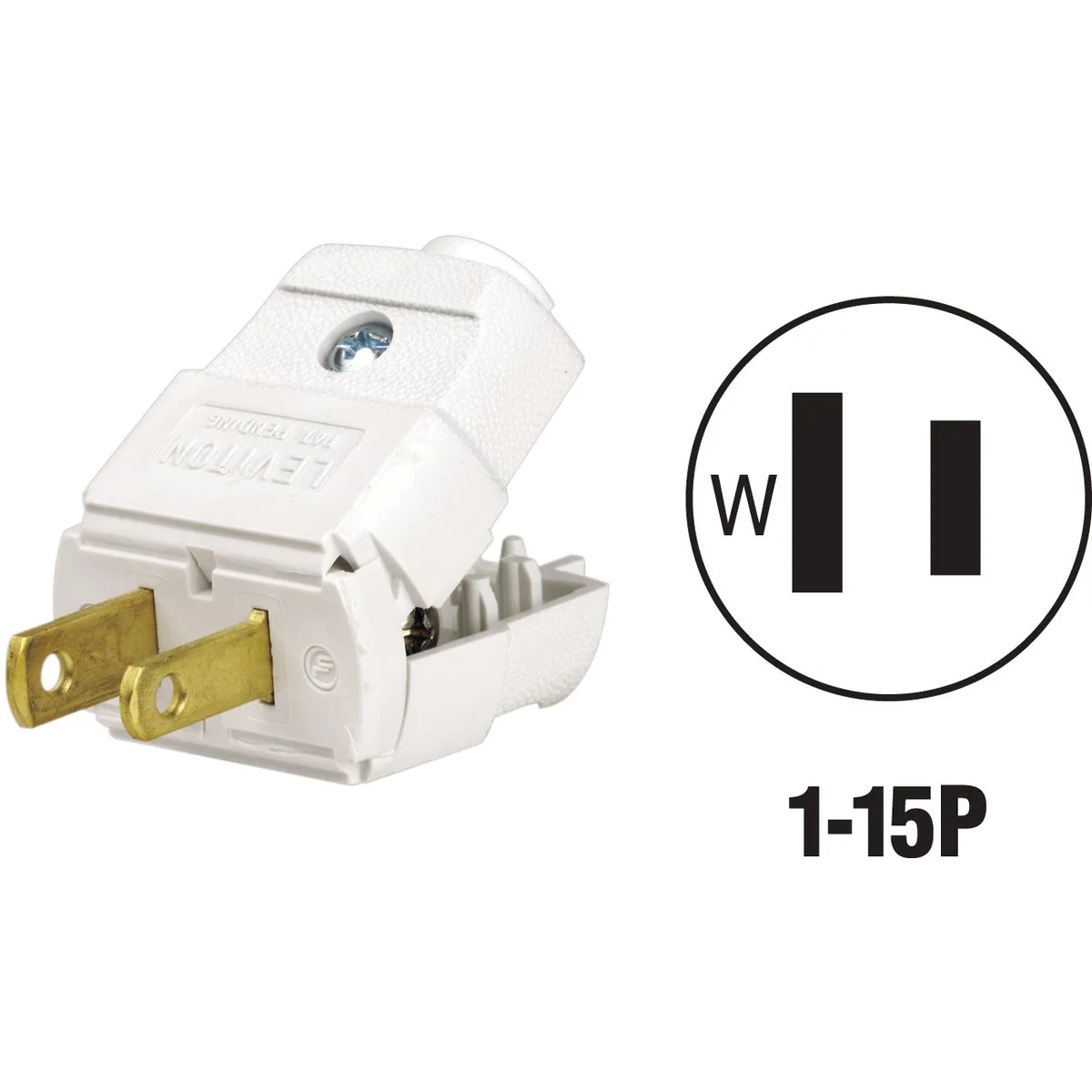 Superior Leviton 15A 125V 2-Wire 2-Pole Clamp Tight Cord Plug White Quality