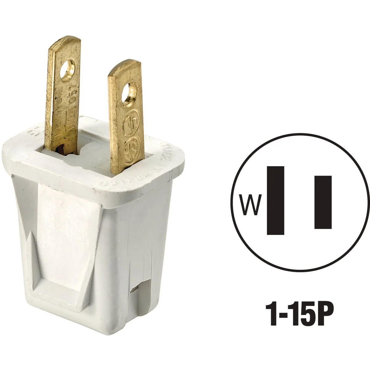 Top-Quality Leviton 10A 125V 2-Wire 2-Pole Non-Grounding Cord Plug White Fashionable