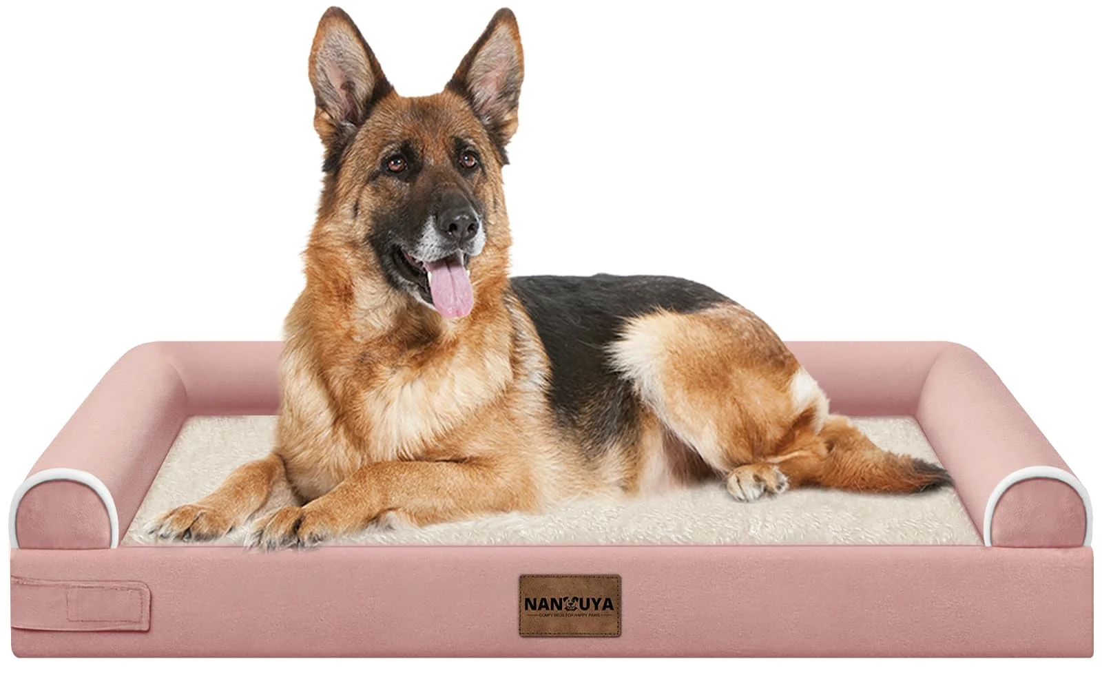 Enhanced NANUYA Large Dog Bed Orthopedic Washable – Extra Large Egg Crate Foam Waterproof Cover Pink Flexible