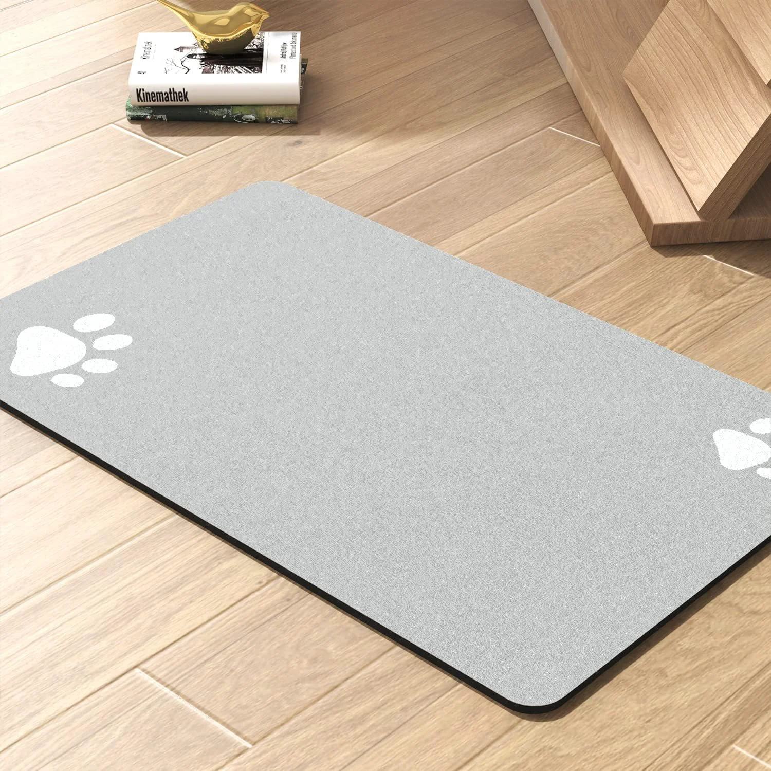 Convenient Pet Feeding Mat-Absorbent Dog Mat for Food and Water Bowl-No Stains Quick Dry Water Dispenser Mat-Dog Accessories Pet Supplies-Bowl for Messy Drinkers（LIGHTGREY 17 x28 Safe