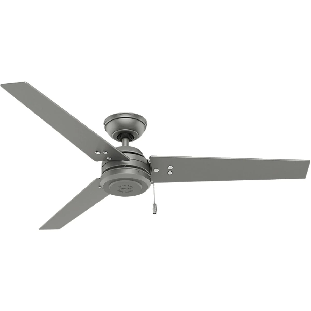 Luxury Hunter Cassius 52 In. Matte Silver Damp Rated Ceiling Fan Natural
