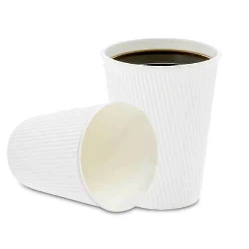 Refined 12 Ounce Double Wall Disposable Coffee Cups 500 Count Minimalist