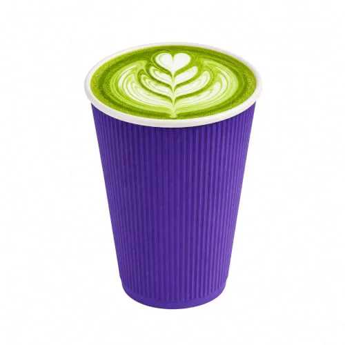 Long-Lasting Ripple Wall Coffee Cups 500 Count 16 Ounce Insulated Royal Purple Paper Cups Sustainable