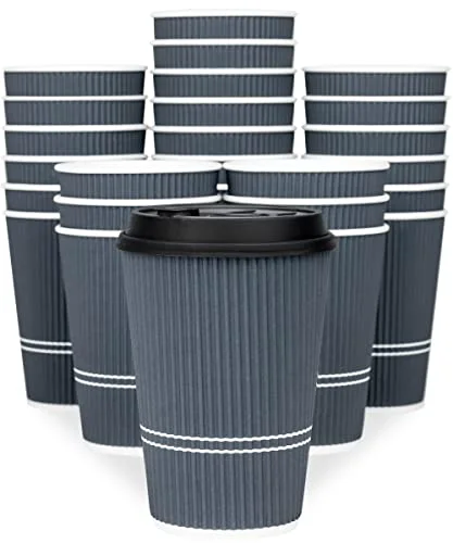 Secure Disposable Coffee Cups With Lids 90 Count Lightweight