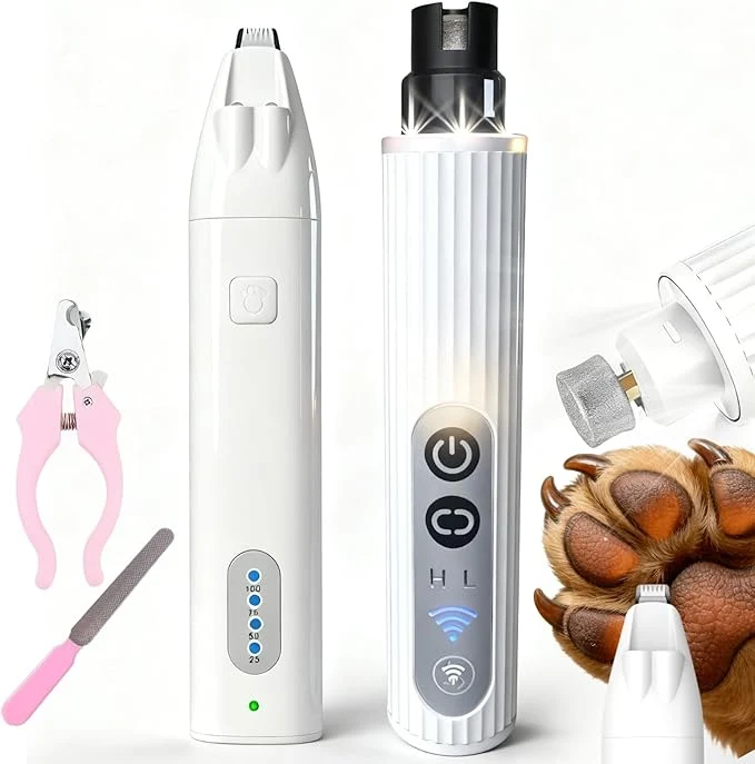 Secure Dog Nail Trimmers and Dog Nail Grinder with 6 Lights Quiet Dogs Grooming Kit with Cat Paw Clipper Pet Paw File Cordless Cat Nail Trimmer Pet Nail Grinder for Large Medium Small Dog’s PawAbout This Comfortable
