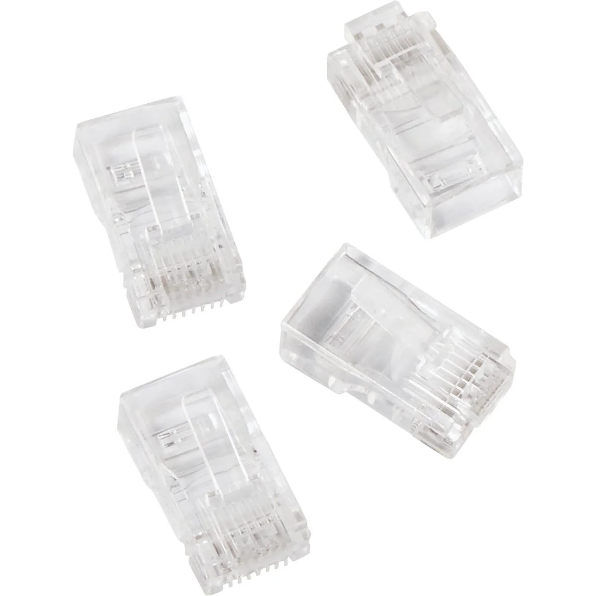 Genuine RCA CAT-5E Clear Modular Plug Connector 4-Pack Soft