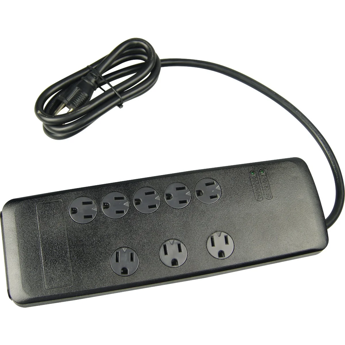 Natural Woods 8-Outlet 3540J Black Resettable Surge Protector Strip with 6 Ft. Cord Original Design