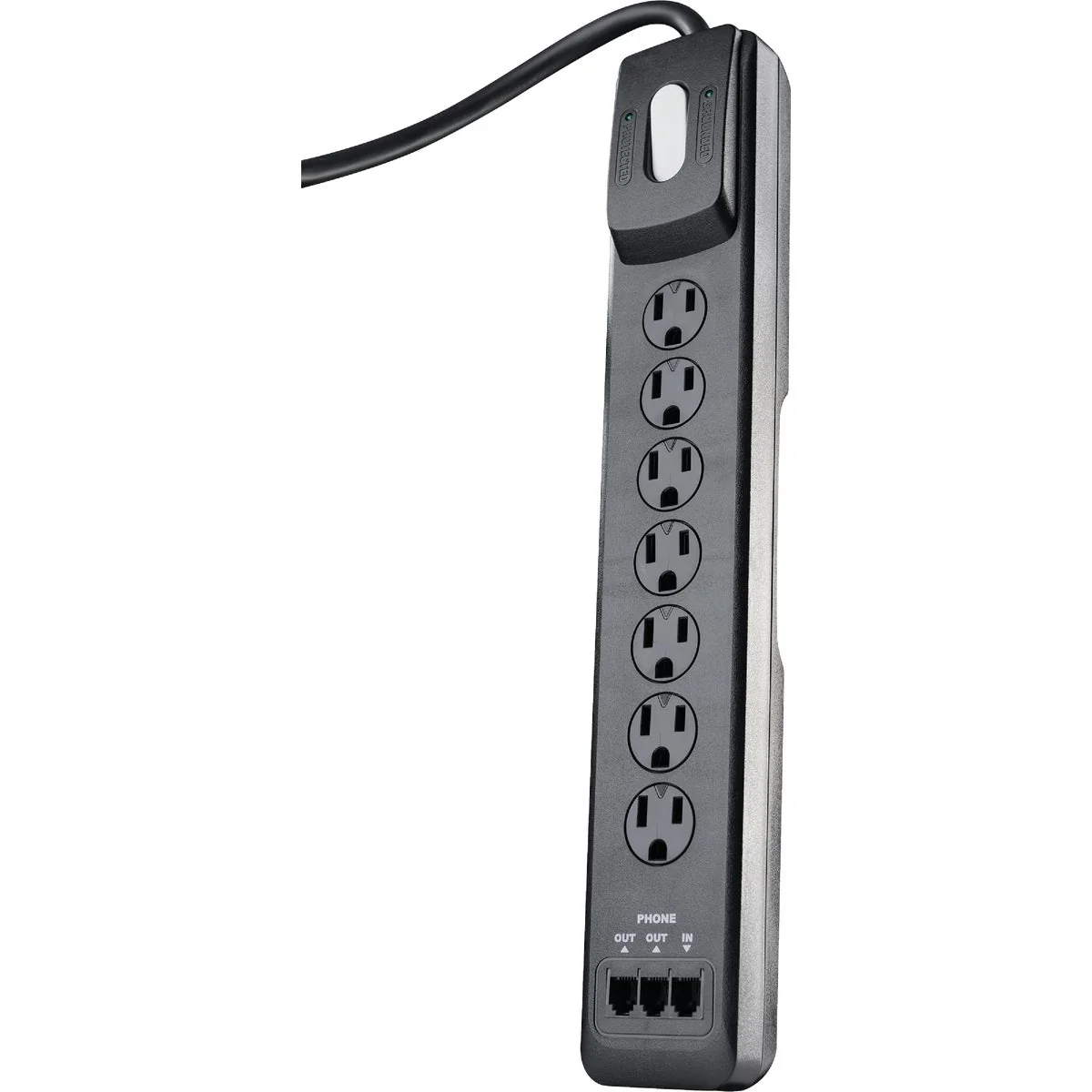 Original Design Woods 7-Outlet 2480J Black Multi-Media Surge Protector Strip with 6 Ft. Cord Advanced