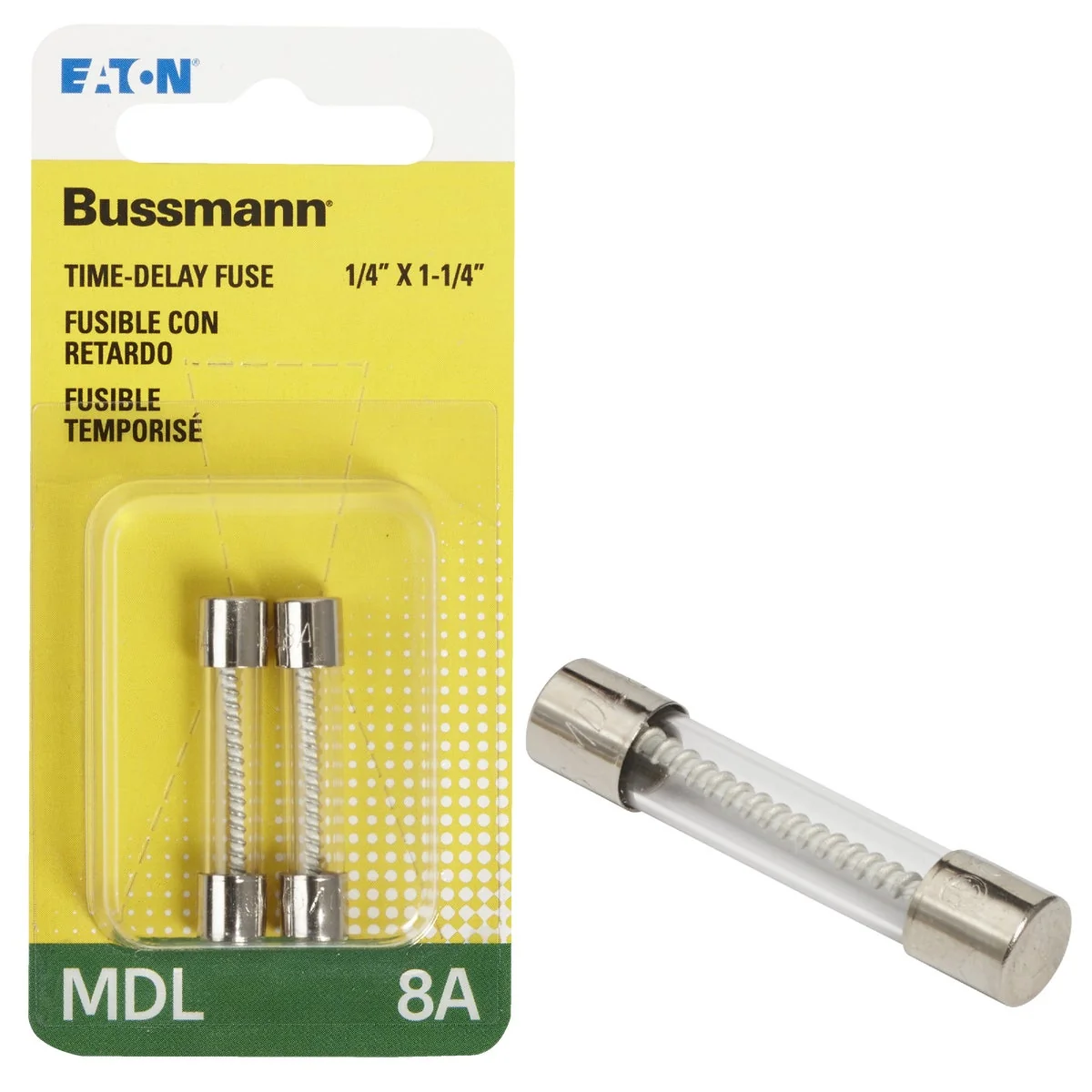 Consistent Bussmann 8A MDL Glass Tube Electronic Fuse 2-Pack Unique