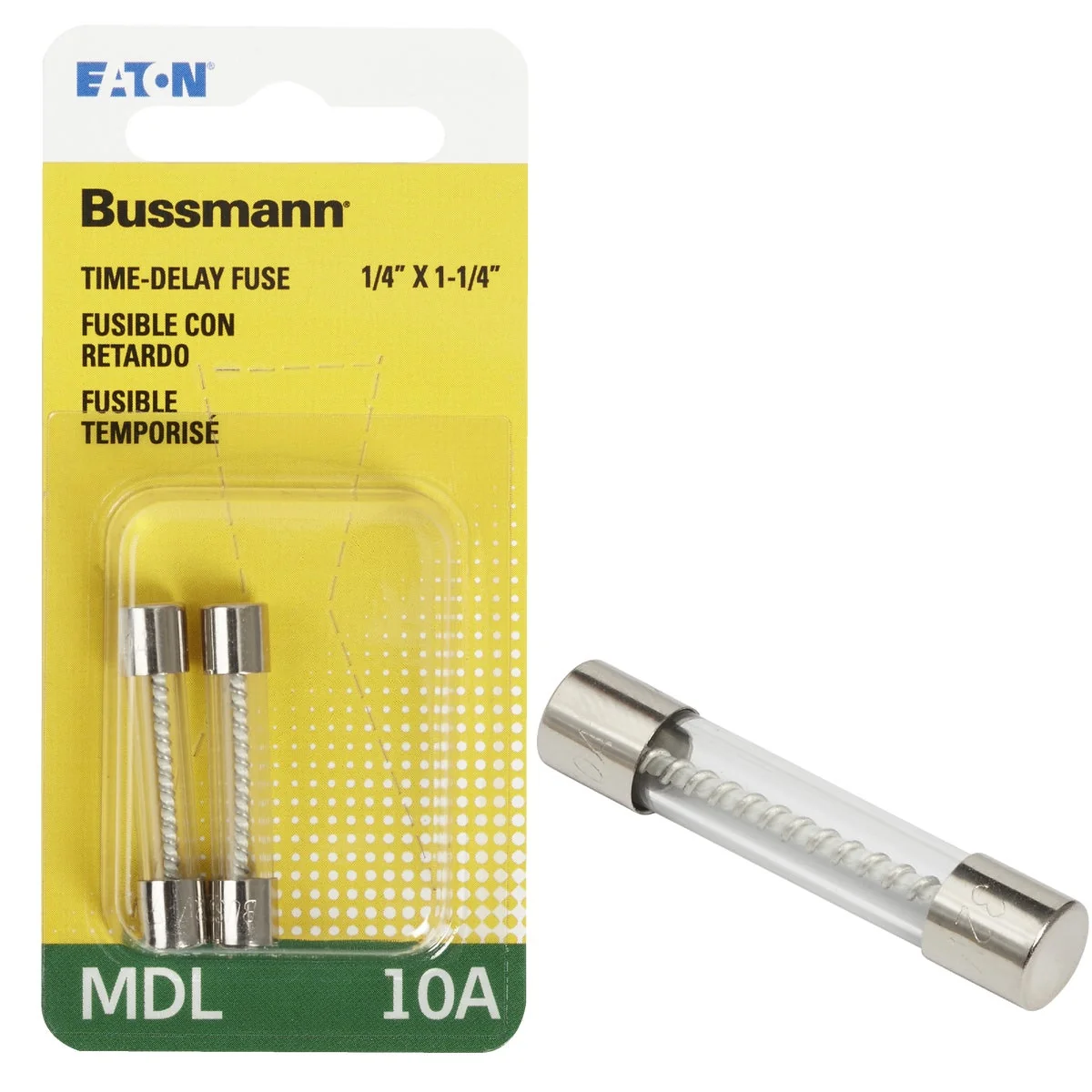 Durable Bussmann 10A MDL Glass Tube Electronic Fuse 2-Pack Premium