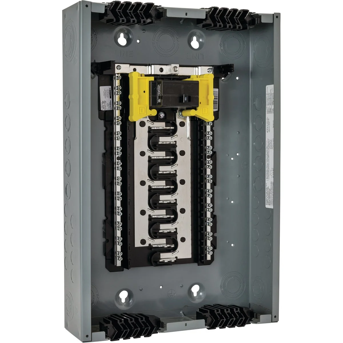 Easy-to-Use Square D Homeline Qwik-Grip 100A 40-Circuit 20-Space Indoor Main Breaker Plug-On Neutral Load Center Durable