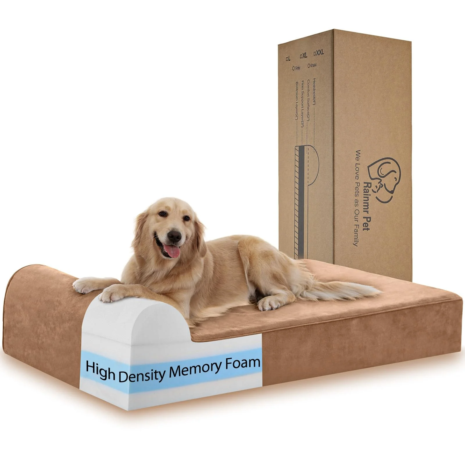 Clean Rainmr Orthopedic Dog Bed for Large Dogs – 48x30x7 Memory Foam with Waterproof Liner Authentic