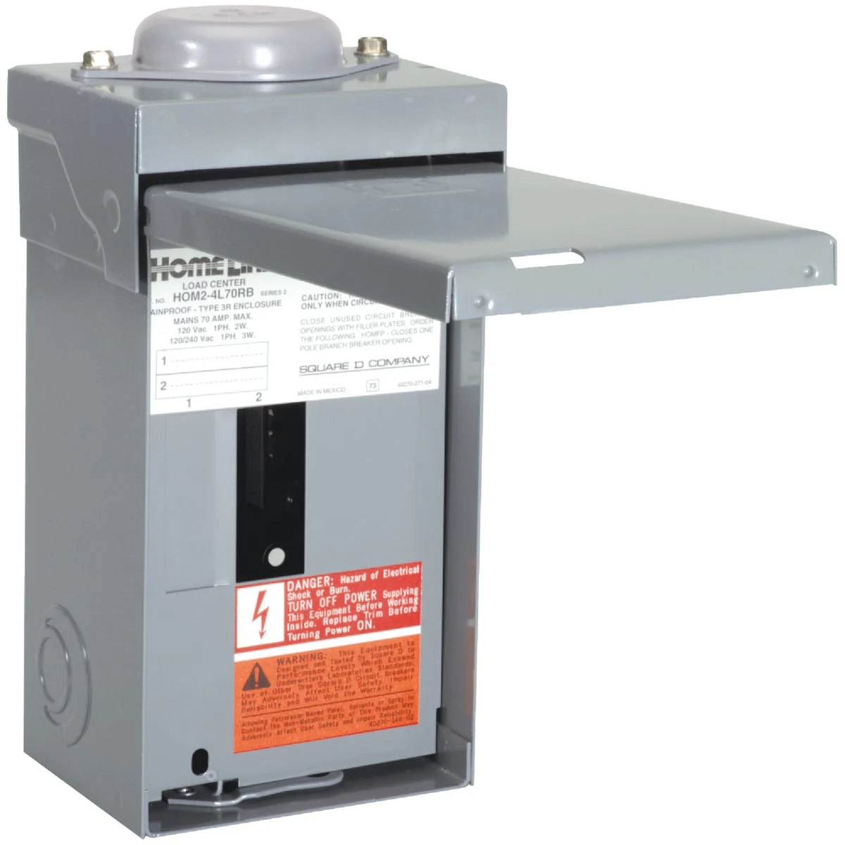 Premium Material Square D Homeline 70A 2-Space 4-Circuit Raintight Main Lug Load Center Outstanding